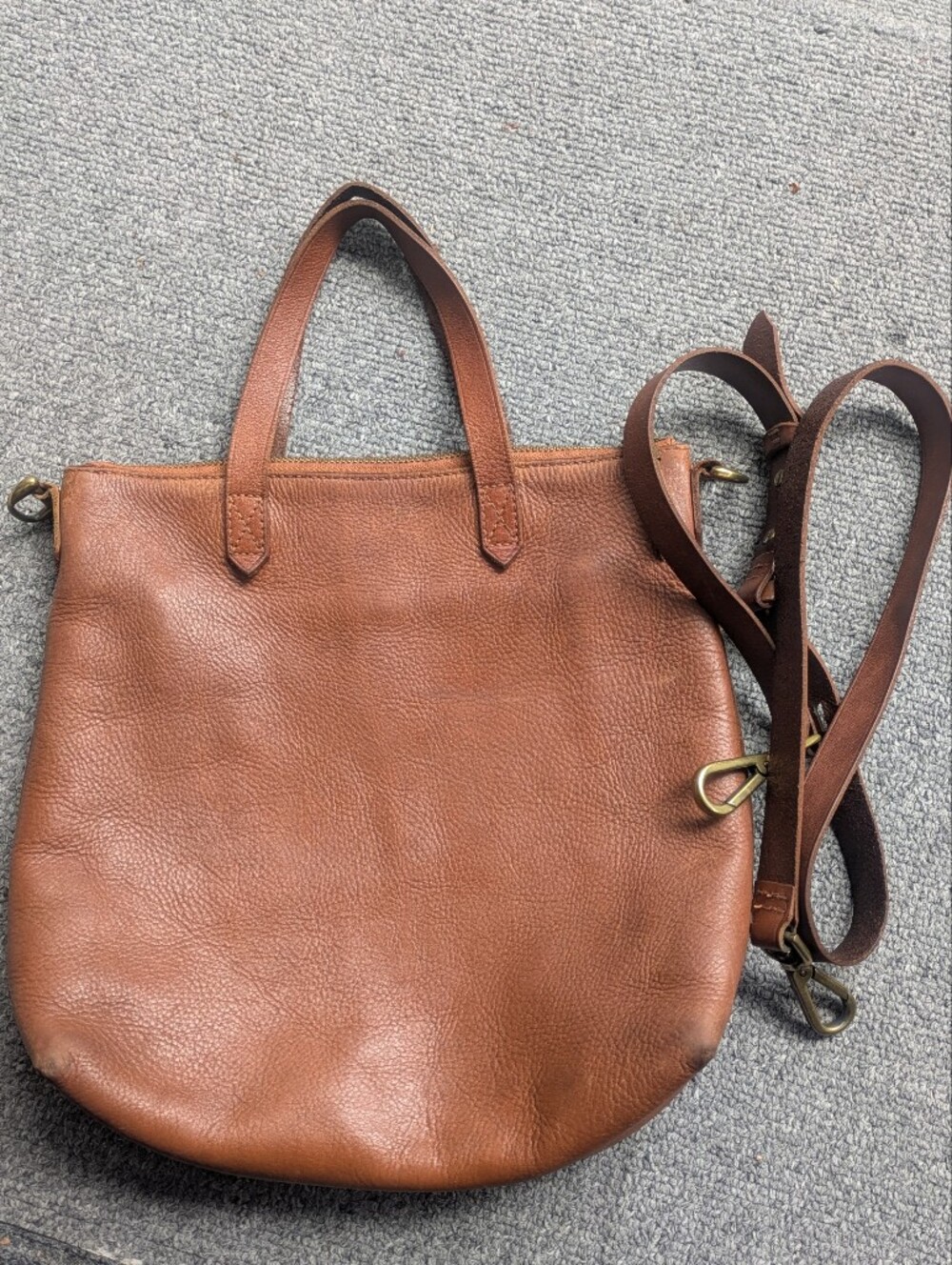 Madewell Brown Leather Transport Crossbody Bag